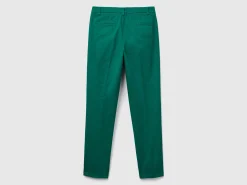 Forest green slim fit cotton chinos