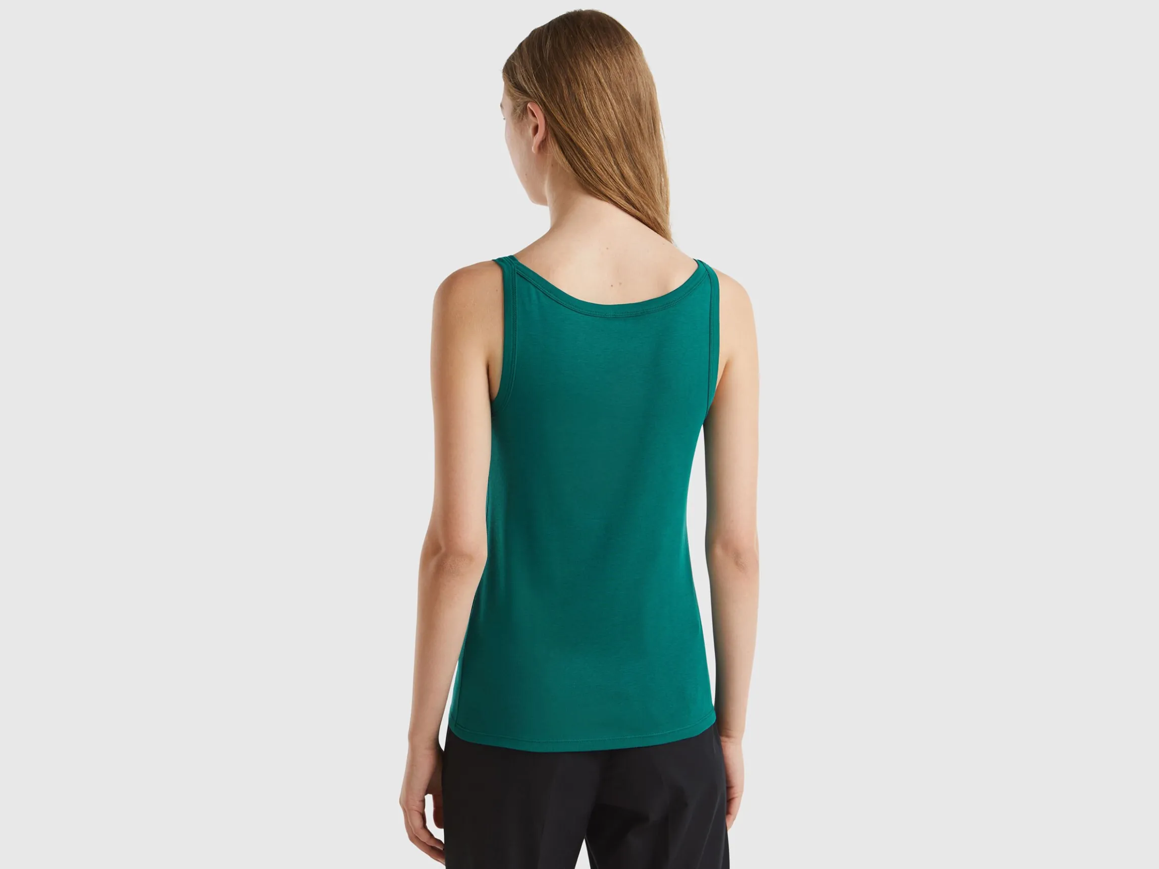 Forest green tank top in pure cotton