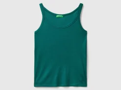 Forest green tank top in pure cotton