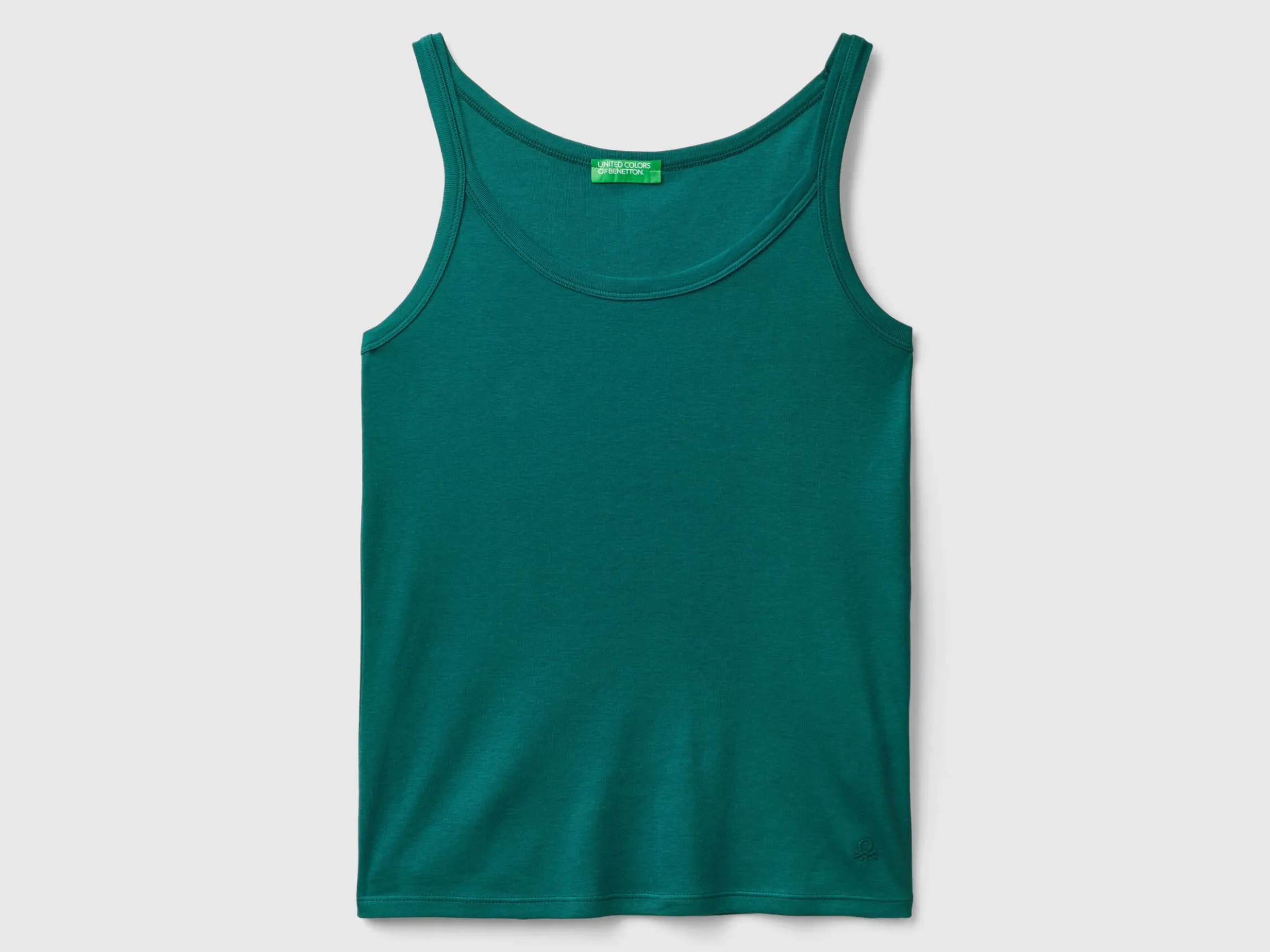 Forest green tank top in pure cotton