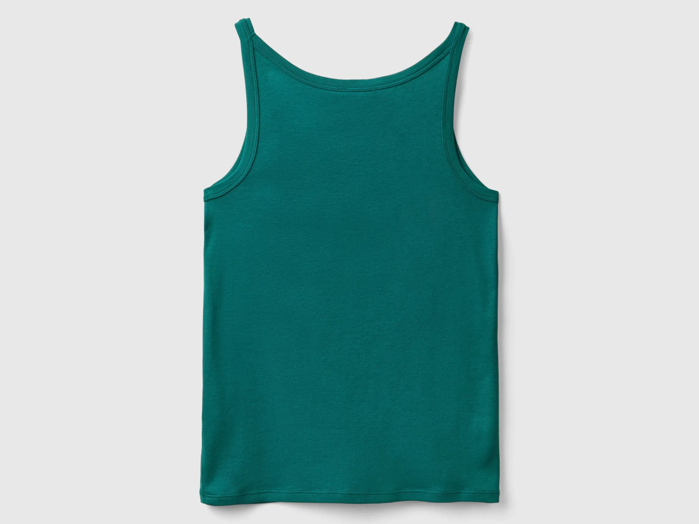 Forest green tank top in pure cotton