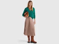 Forest green V-neck cardigan in pure Merino wool