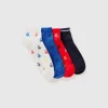 Four pairs of short socks with logos