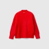 Furry yarn sweater