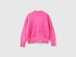 Furry yarn sweater