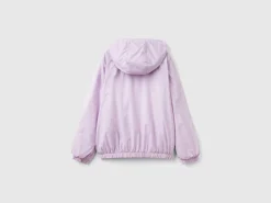 Glossy jacket with zip and hood