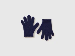 Gloves in stretch wool blend