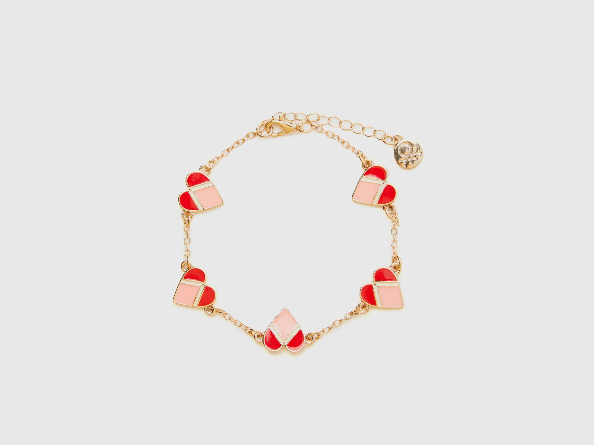 Gold bracelet with hearts