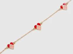 Gold necklace with hearts