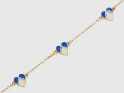 Gold necklace with hearts