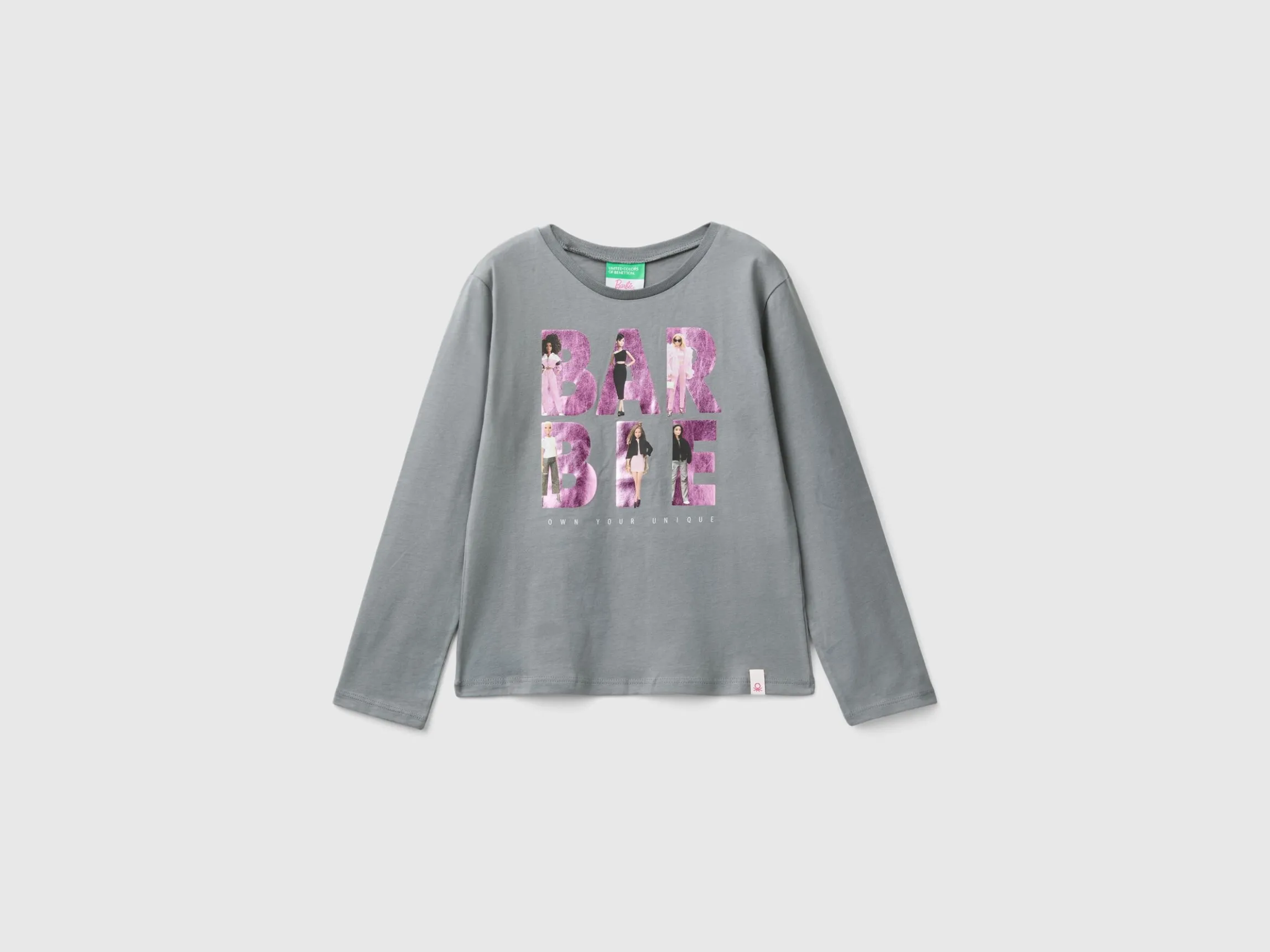 Gray Barbie t-shirt with glossy print