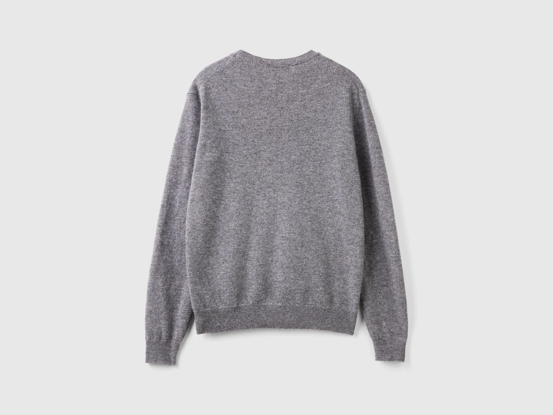 Gray crew neck sweater in Merino wool