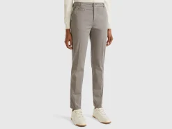 Gray slim fit cotton chinos