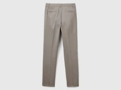 Gray slim fit cotton chinos