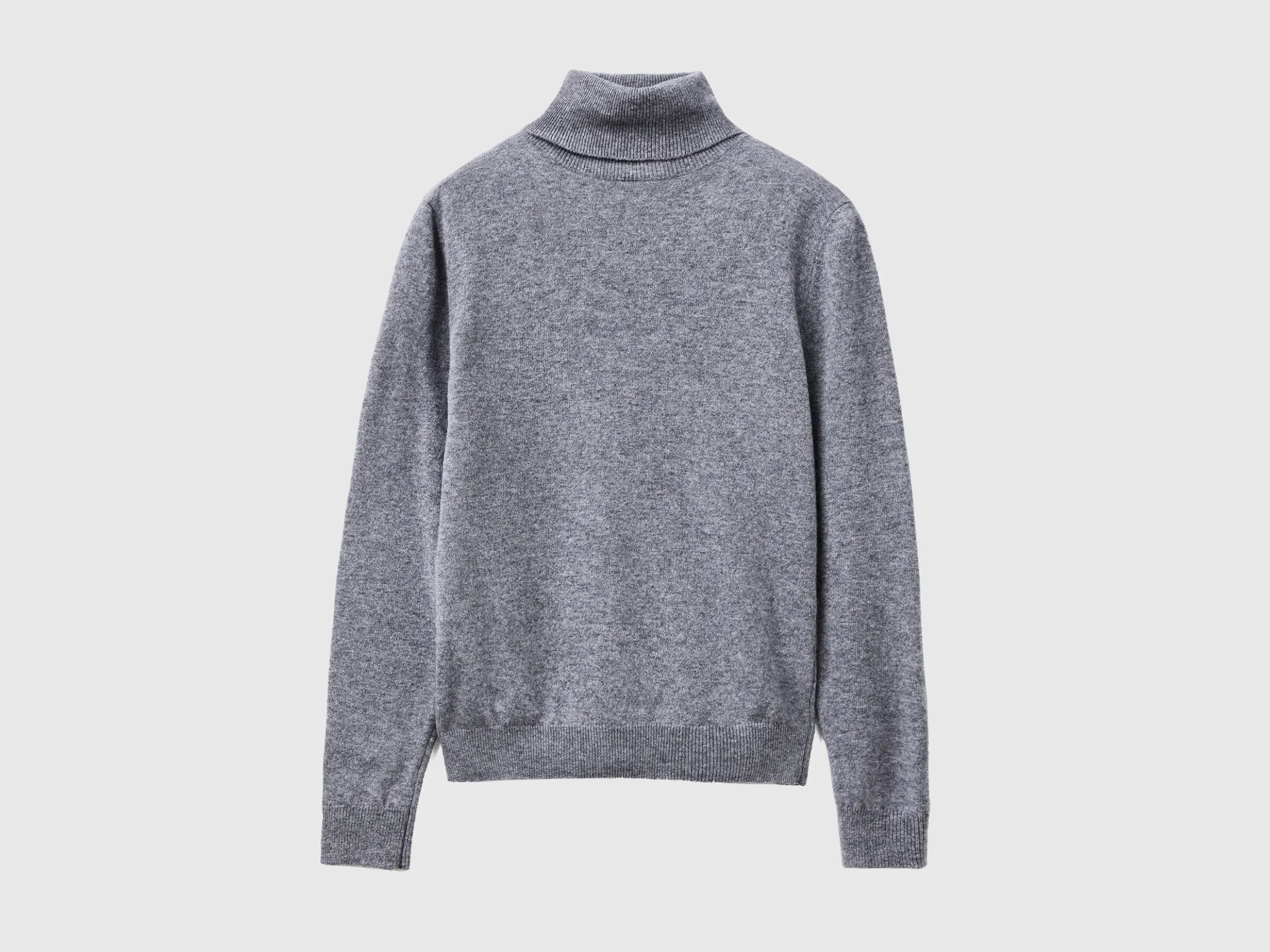 Gray turtleneck in pure Merino wool
