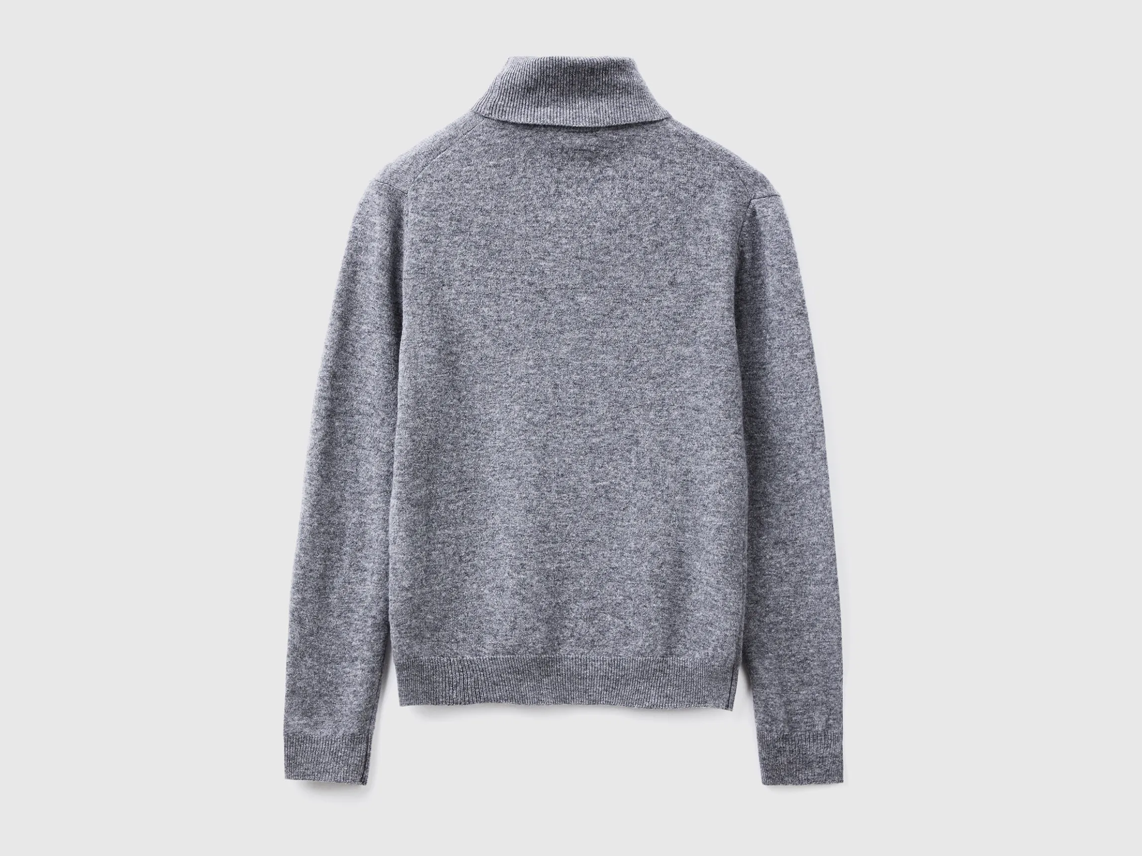 Gray turtleneck in pure Merino wool