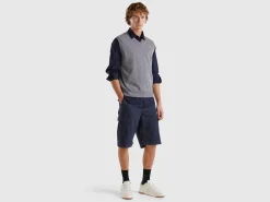Gray vest in pure Merino wool