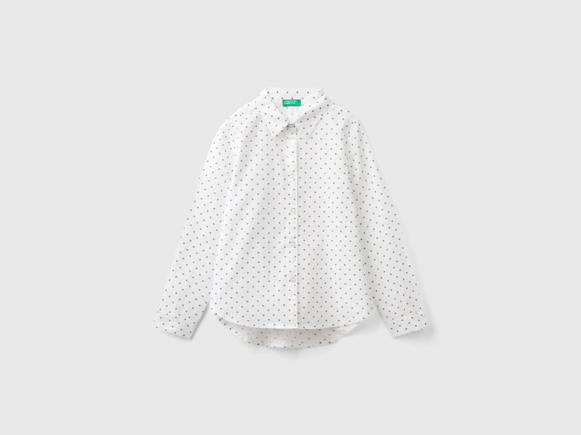Heart pattern shirt in pure cotton
