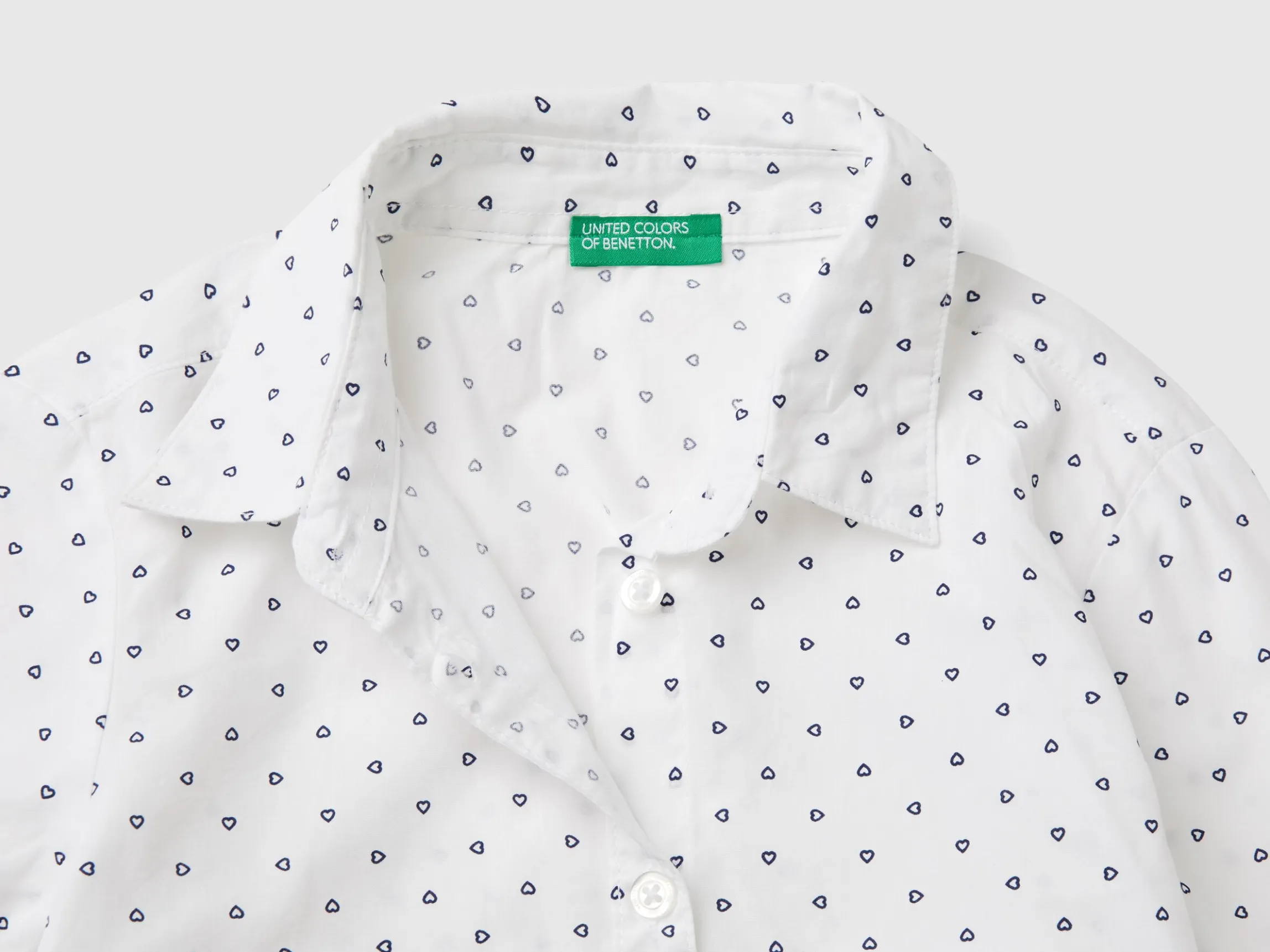 Heart pattern shirt in pure cotton
