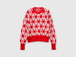 Heart sweater in recycled wool blend