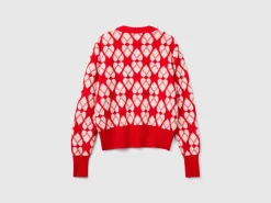 Heart sweater in recycled wool blend