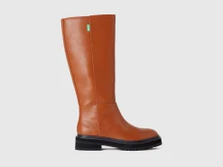 High boots in imitation leather