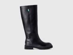 High boots in imitation leather