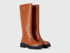 High boots in imitation leather