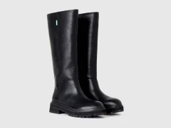 High boots in imitation leather