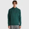 High neck sweater in pure Shetland wool