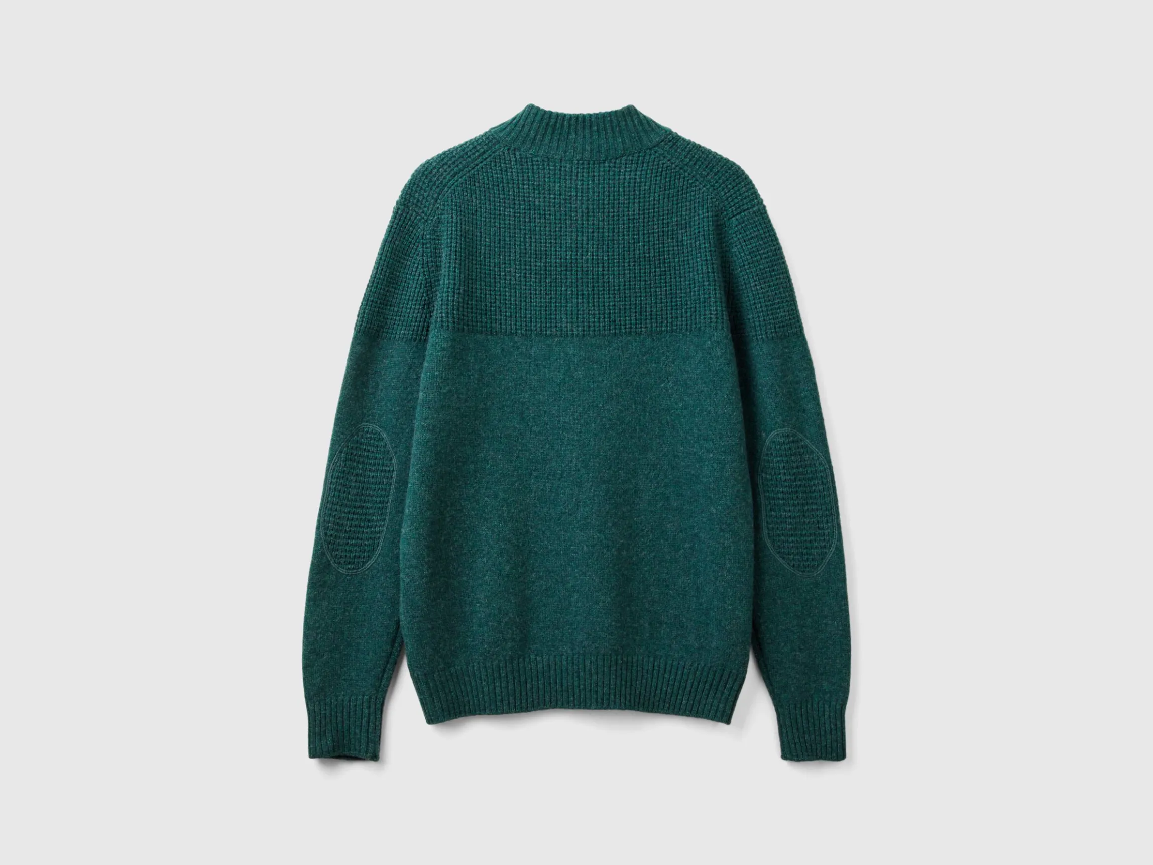 High neck sweater in pure Shetland wool