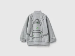 High neck sweatshirt with rucksack print