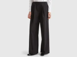 High-waisted palazzo trousers