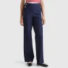 High-waisted palazzo trousers