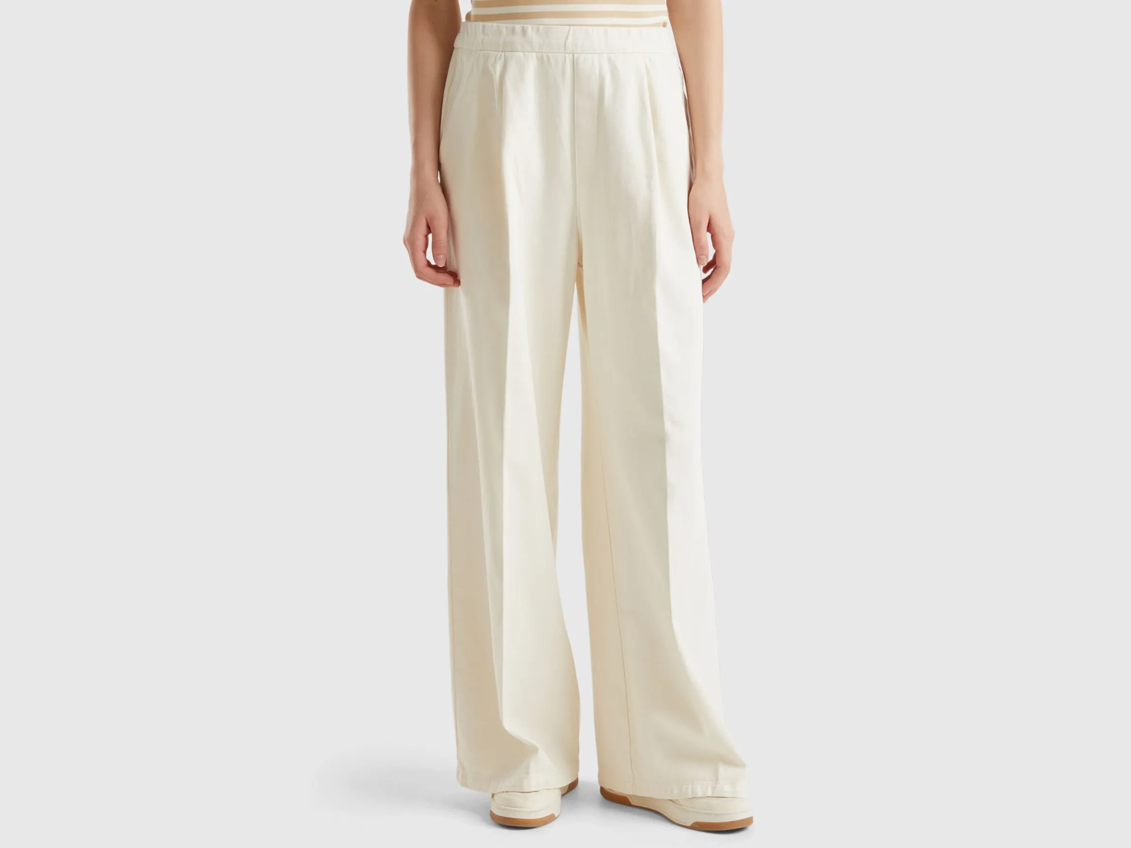 High-waisted palazzo trousers