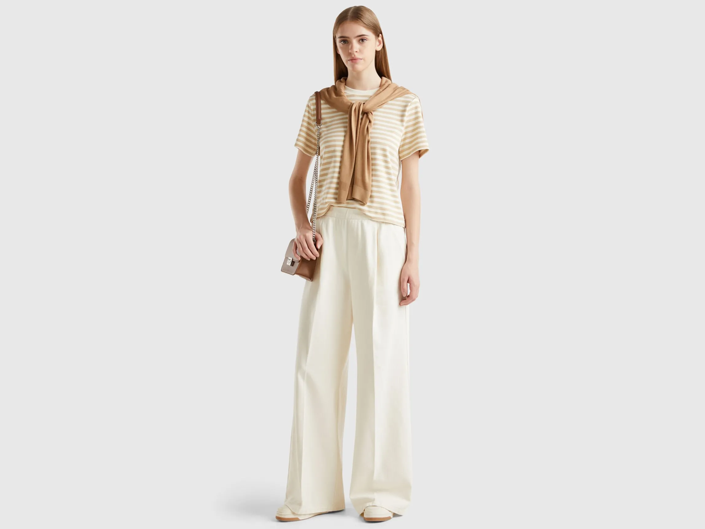High-waisted palazzo trousers