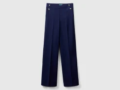 High-waisted palazzo trousers