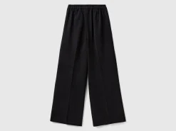 High-waisted palazzo trousers
