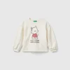 Hoodie with glittery print