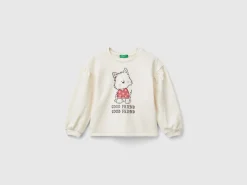 Hoodie with glittery print