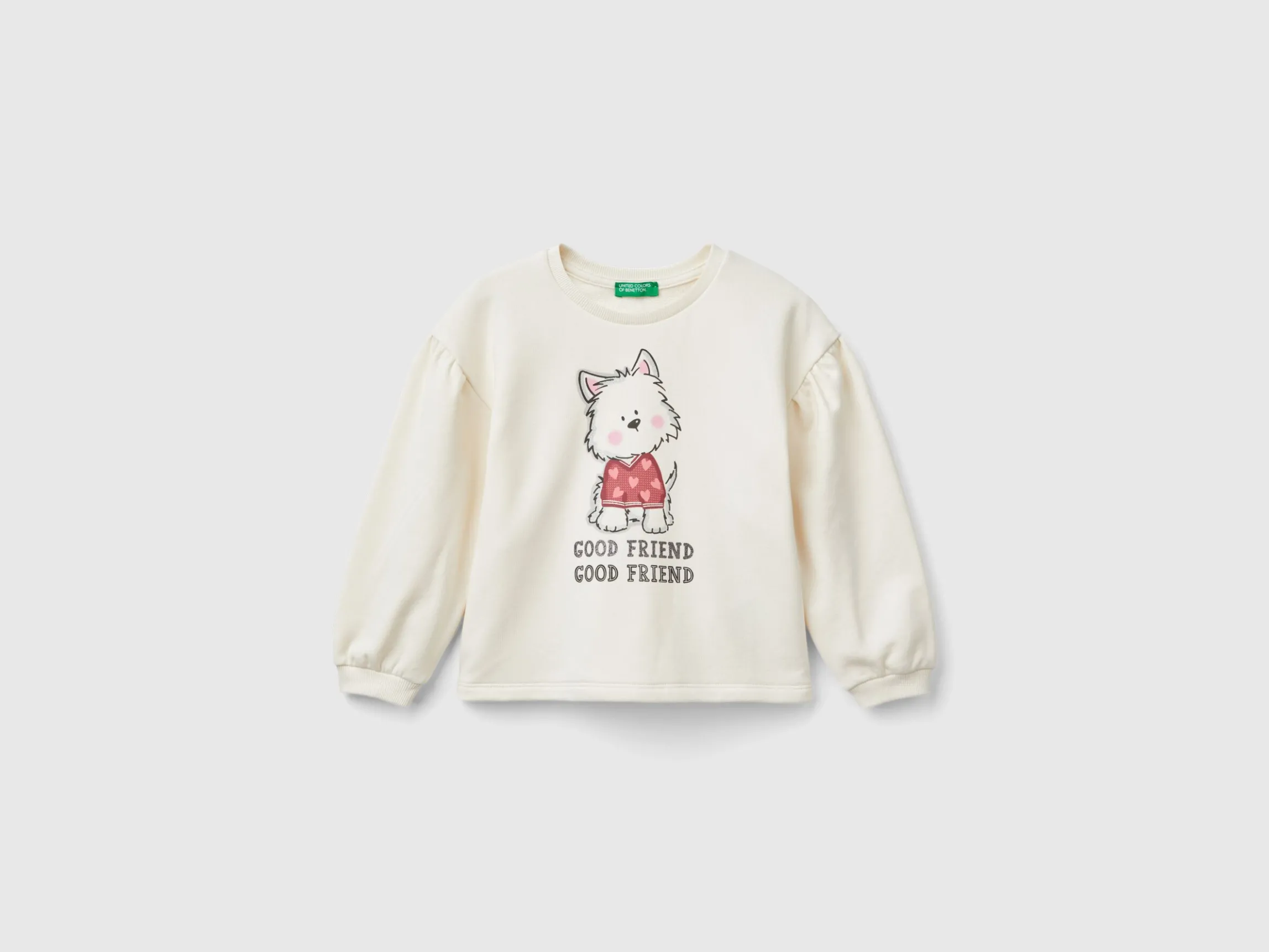 Hoodie with glittery print