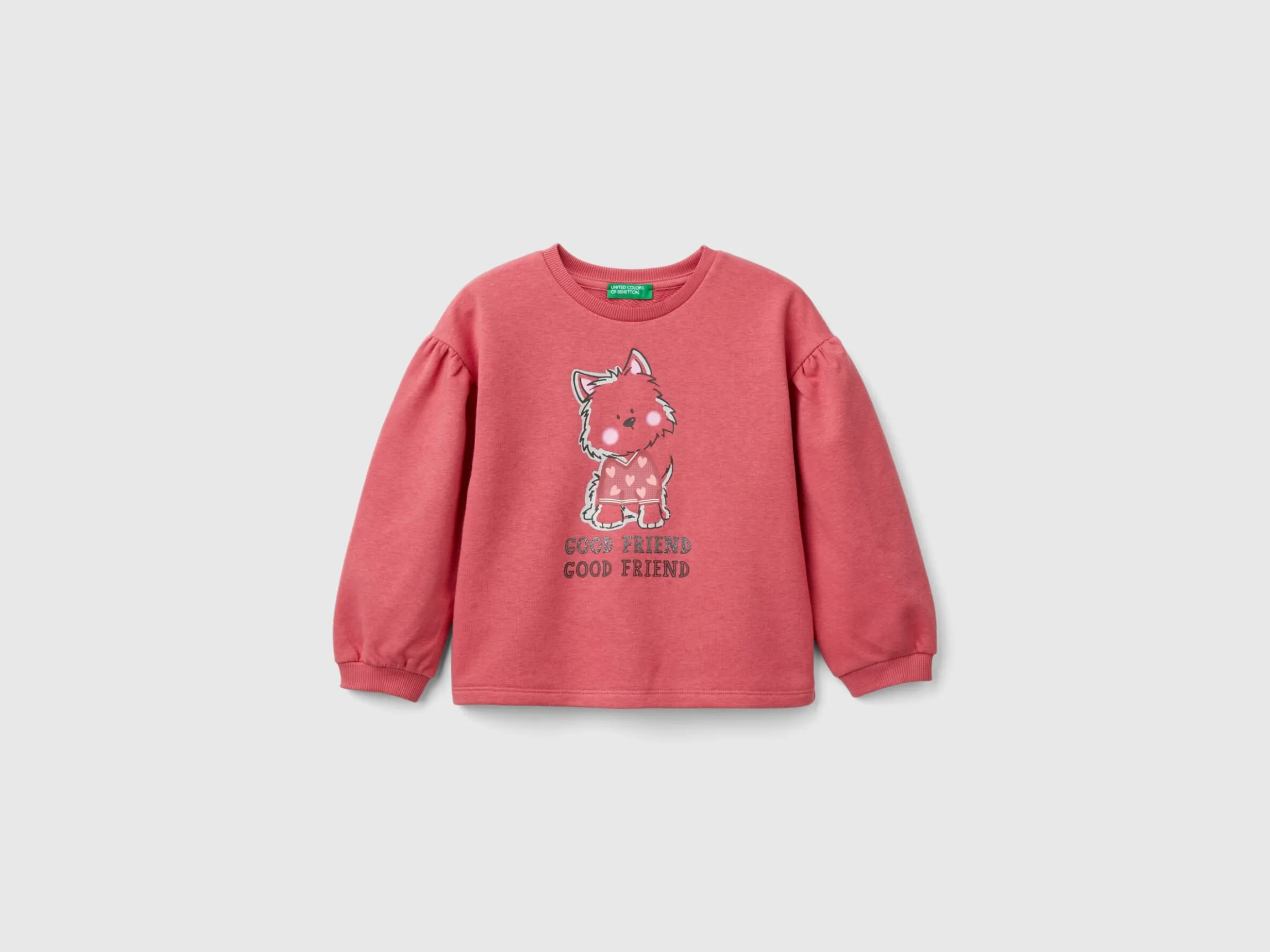 Hoodie with glittery print