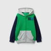 Hoodie with zip and embroidered logo