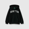 Hoodie with zip and embroidered logo