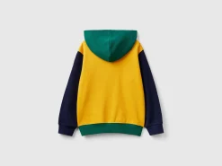 Hoodie with zip and embroidered logo