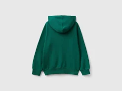 Hoodie with zip and embroidered logo