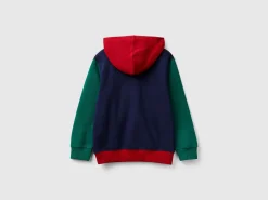 Hoodie with zip and embroidered logo