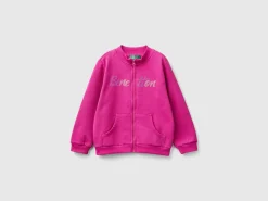 Hoodie with zip in organic cotton