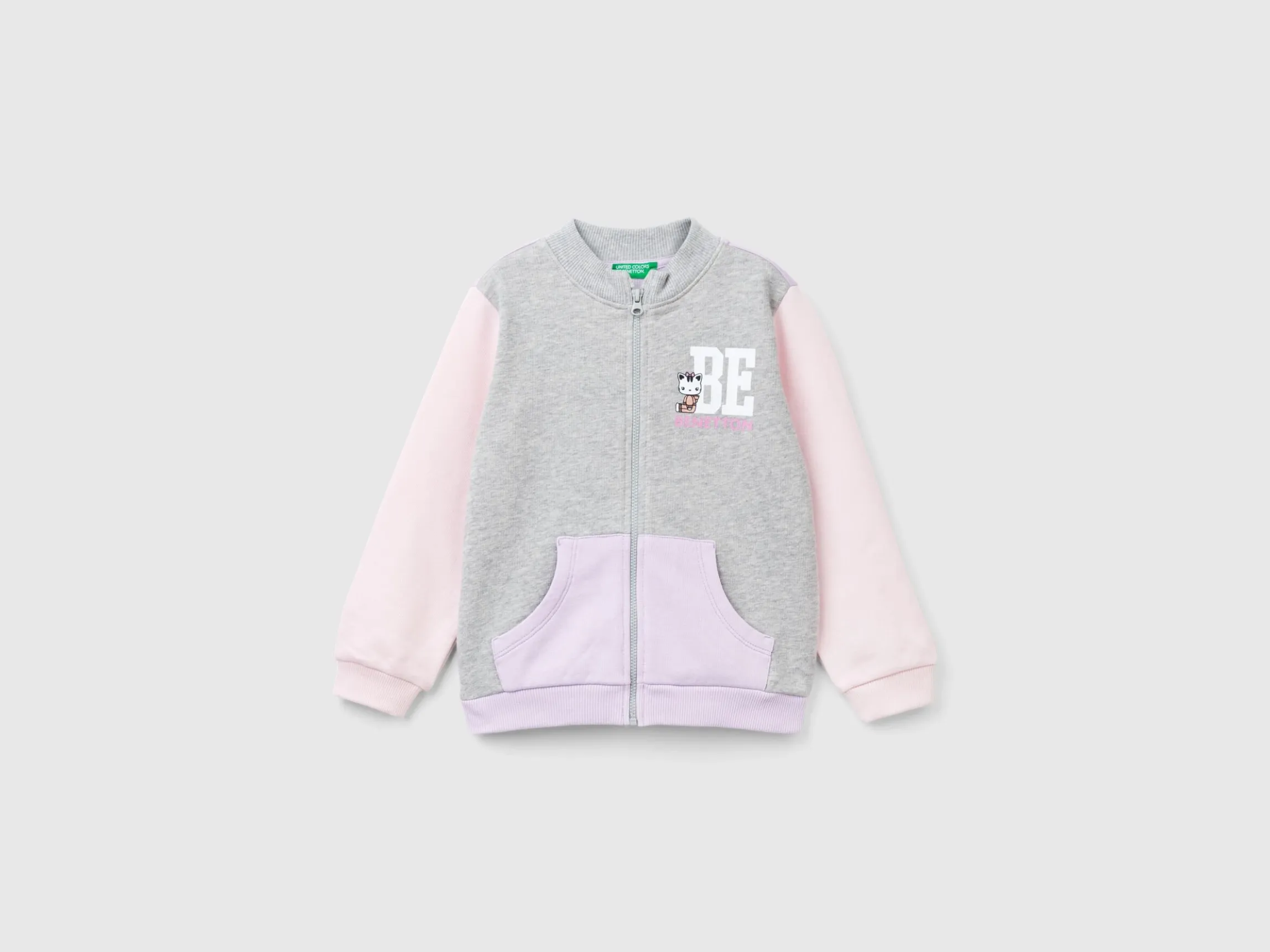 Hoodie with zip in organic cotton