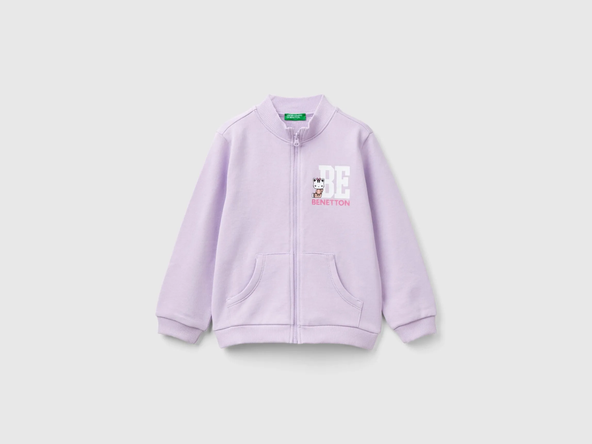 Hoodie with zip in organic cotton